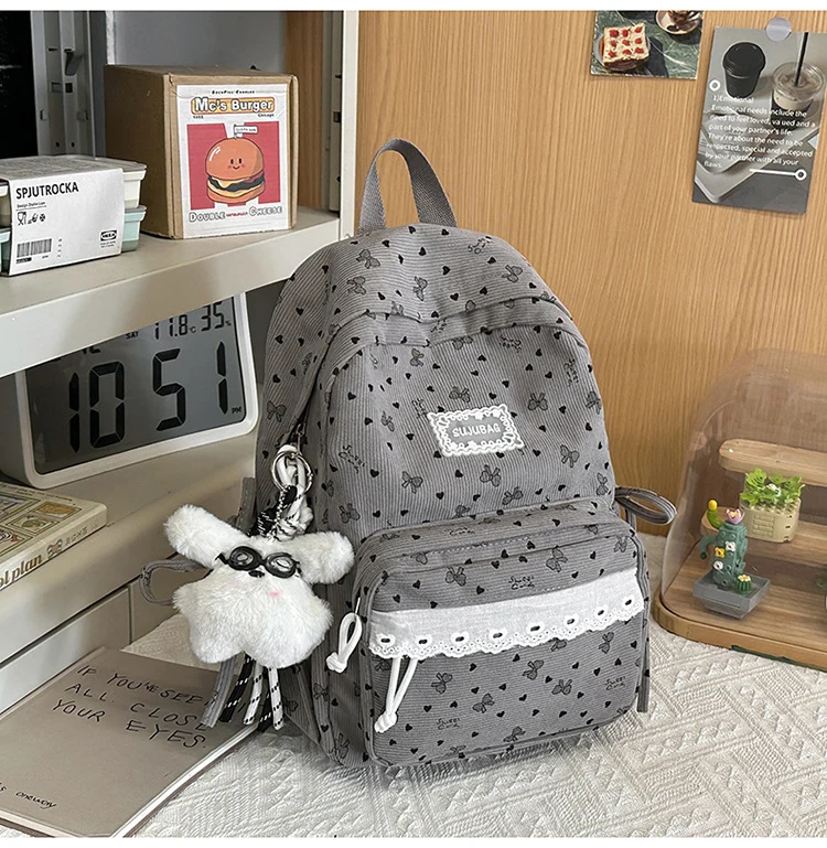 Niedlicher Mini-Schulrucksack mit Blumendruck