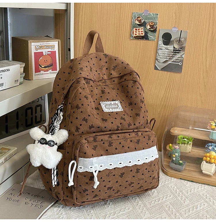 Niedlicher Mini-Schulrucksack mit Blumendruck
