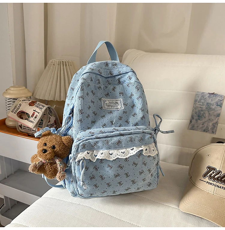 Niedlicher Mini-Schulrucksack mit Blumendruck