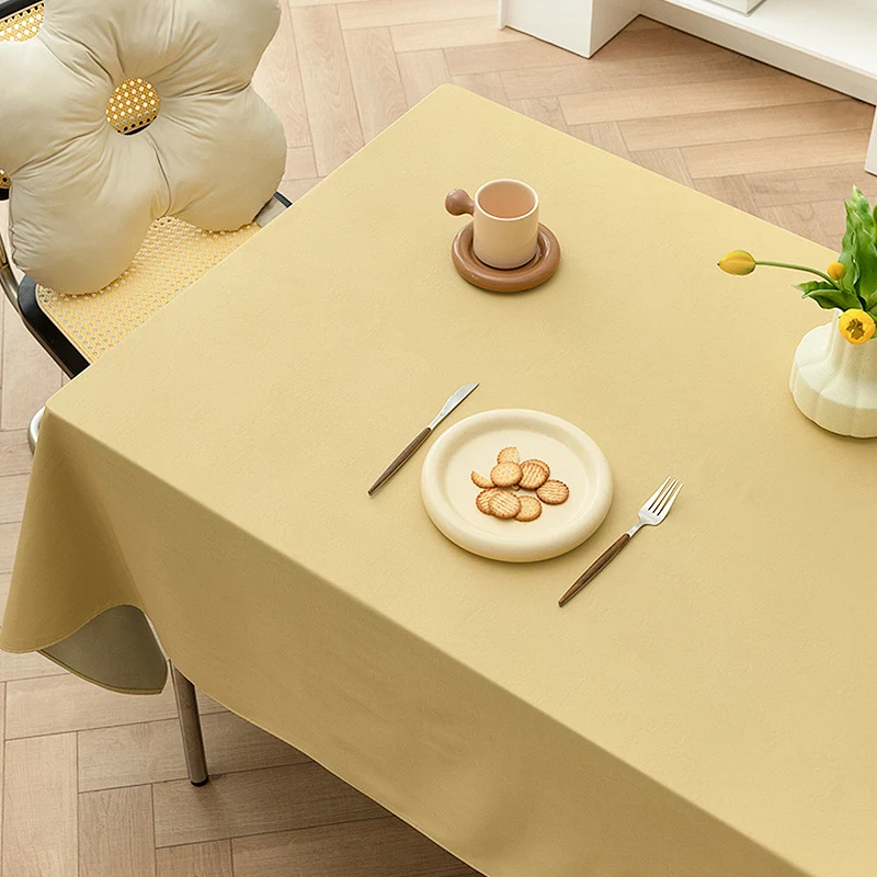 Pflegeleichte rechteckige Tischdecke aus Baumwoll-Polyester mit wasserabweisender Beschichtung