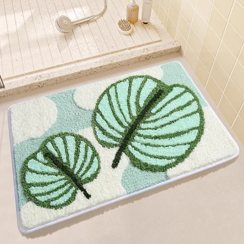 Herbstblatt-Themen-Plüsch-Badematte für Badezimmer
