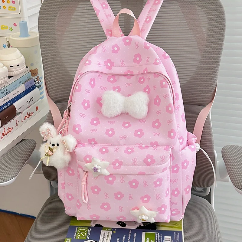 Niedlicher Charakter Design Blumen-Schulrucksack