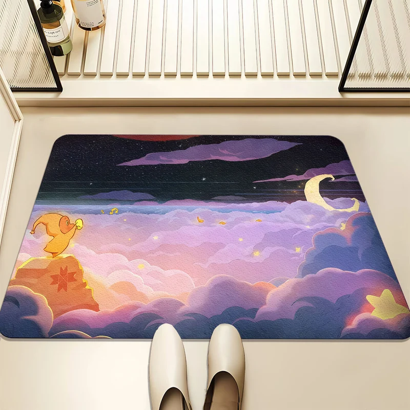 Künstlerische Traumhafte Wolken-Themen Badmatte für Zuhause