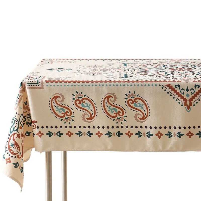 Rechteckige Wachstuch-Tischdecke mit Paisley-Motiv