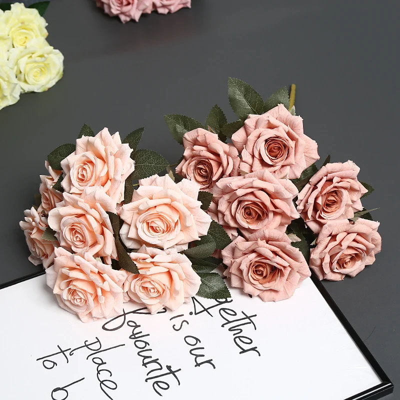 Premium Künstlicher Blumenkopf Rosenstrauß