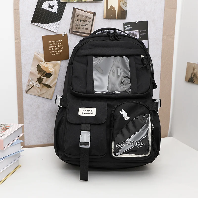 Niedlicher Schulrucksack mit Cartoon-Motiv und vielen Fächern