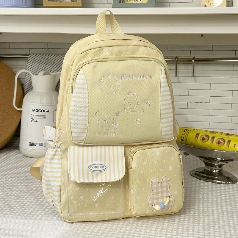 Schulrucksack aus Stoff mit niedlichem Charakter-Motiv