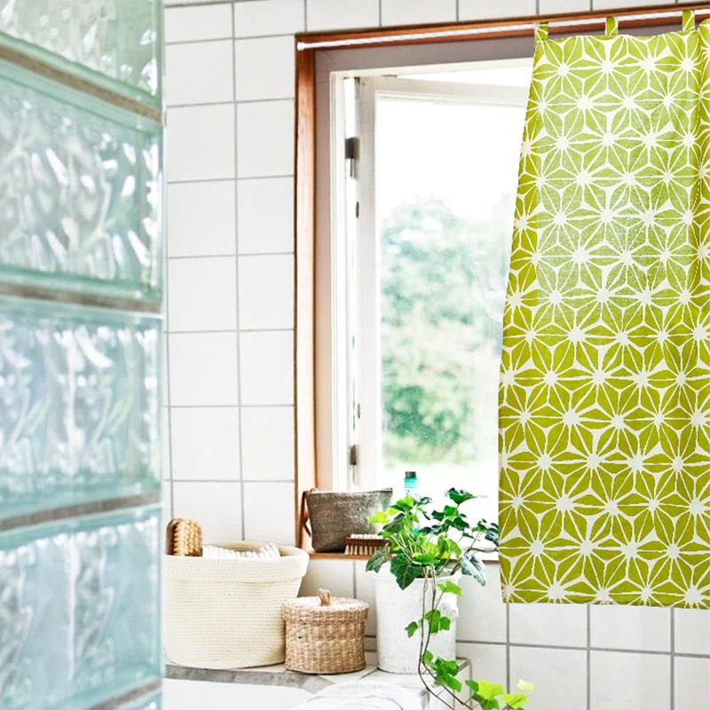 Duschvorhang aus Polyester mit Aufhängeschlaufen, wasserabweisender Beschichtung