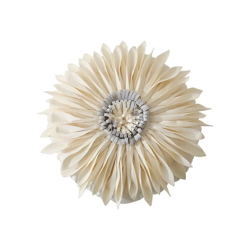 Dekoratives Blumen-Kissen mit 3D-Blütenapplikation