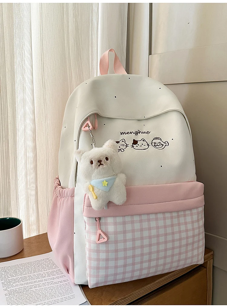 Niedlicher Schulrucksack mit Charakter-Print