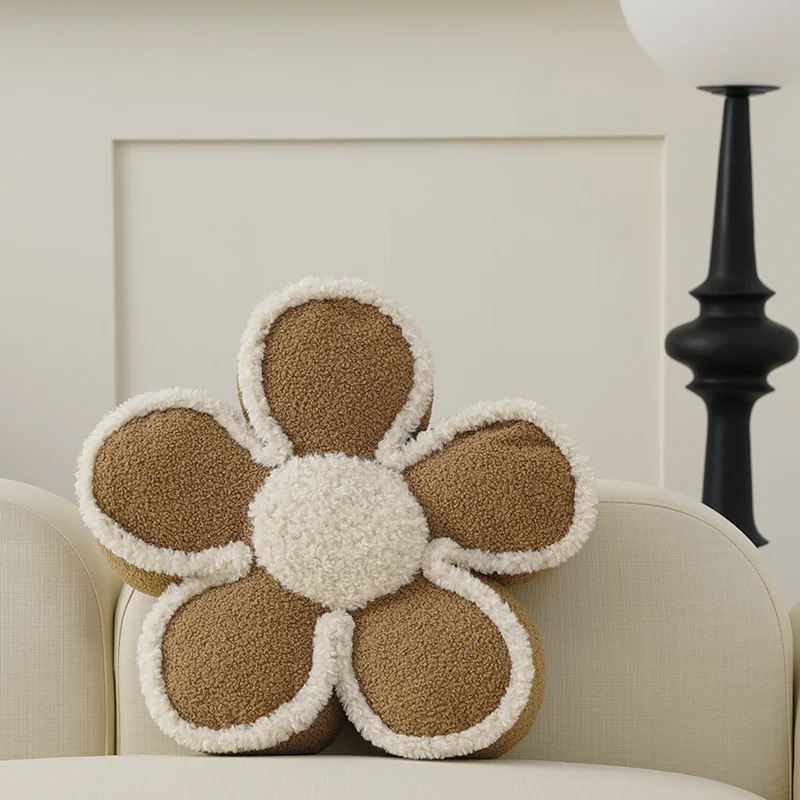 Blumenförmiger Bouclé-Vorleger floraler Kuschelteppich