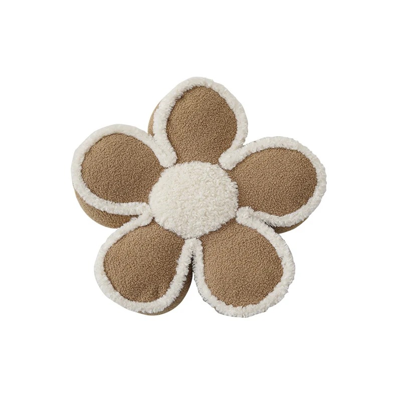 Blumenförmiger Bouclé-Vorleger floraler Kuschelteppich