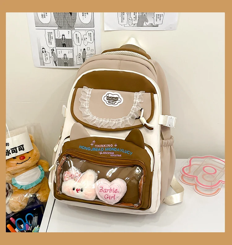 Niedlicher transparenter Schulrucksack mit Tiermotiv
