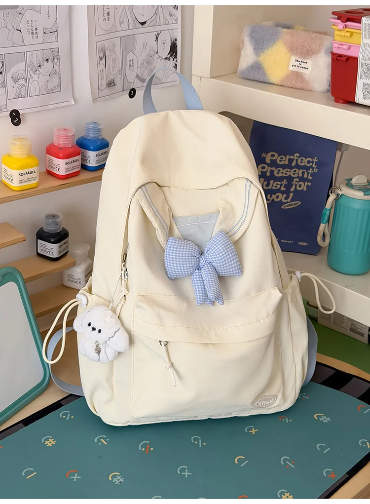 Lässiger Schulrucksack mit Schleifendetail
