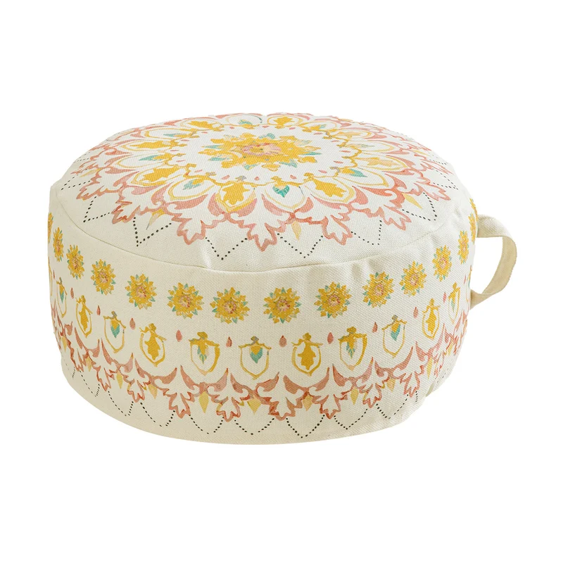 Sitzpouf Bodenkissen mit Mandala-Motiv und Tragegriff