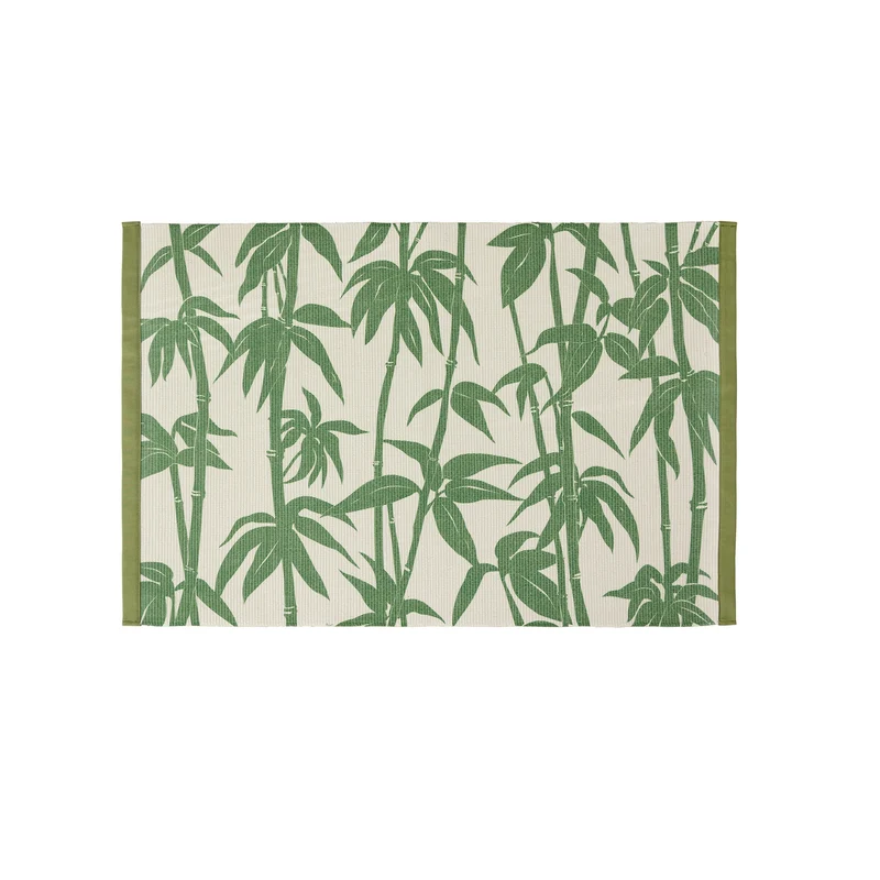 Dekorativer Jacquard‑Tischläufer mit floraler Webstruktur und verstärkter Kante