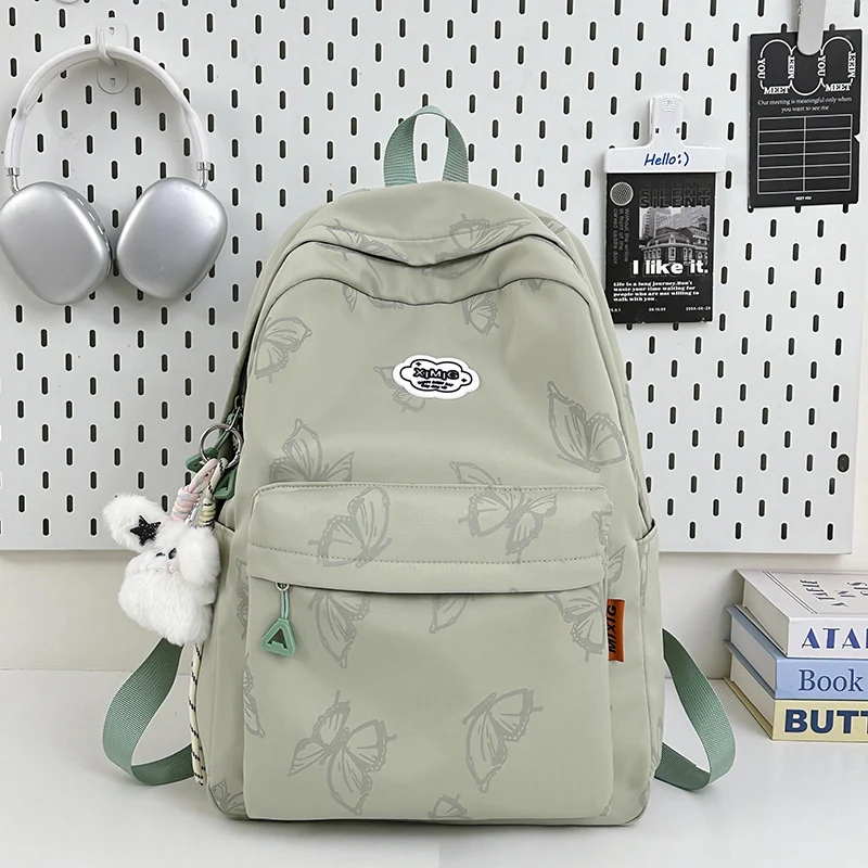 Lässiger Schulrucksack mit Schmetterlings-Print