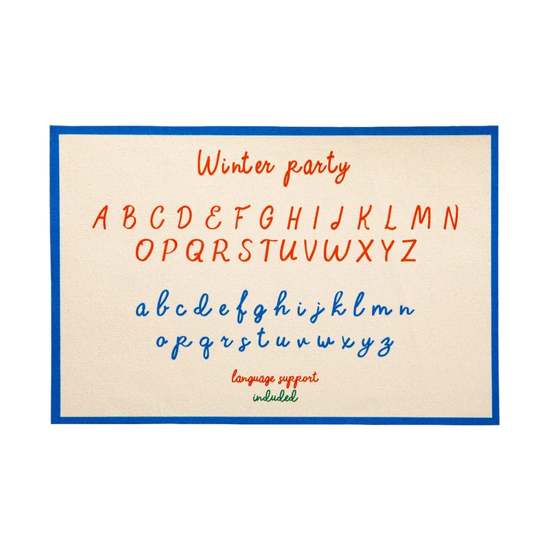 rechteckige Türmatte aus Canvas mit typografischem Lettering