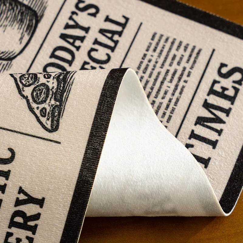 Küchenläufer Teppich im Retro Food-Zeitungsdruck