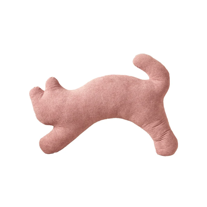 Katzenförmiges Nacken- und Lendenkissen aus Soft-Fleece