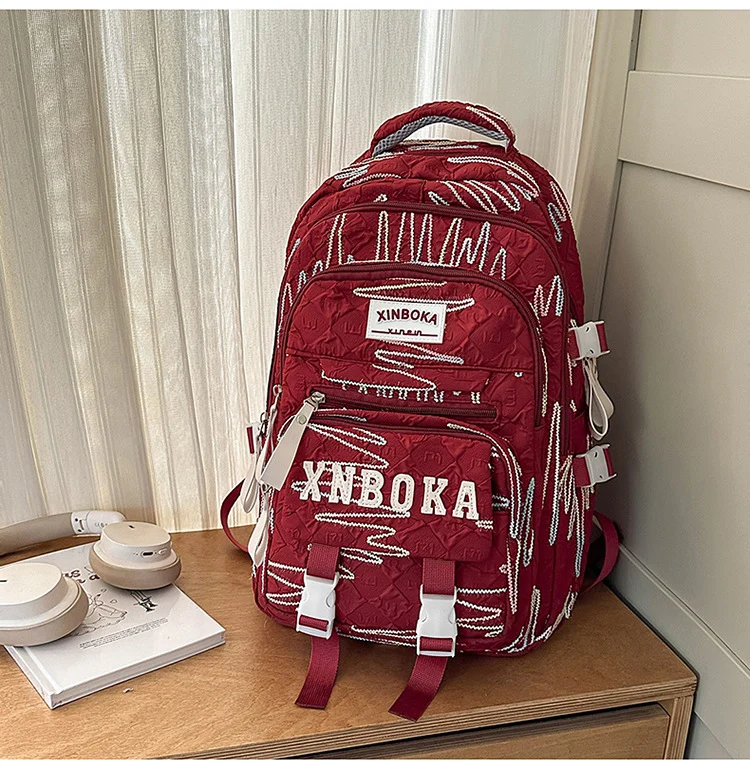 Multifunktionaler Schulrucksack mit Muster