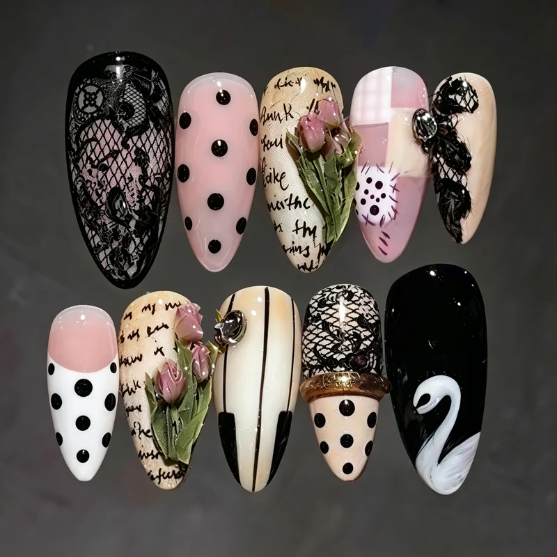 Künstlerisches Premium Press-On Nagelset
