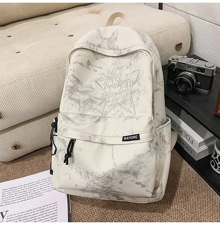 Lässiger Schulrucksack mit Marmormuster
