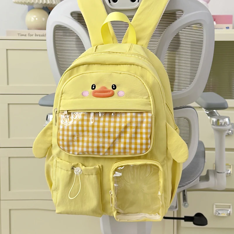 Verspielter Schulrucksack für Kinder mit Gänse-Motiv