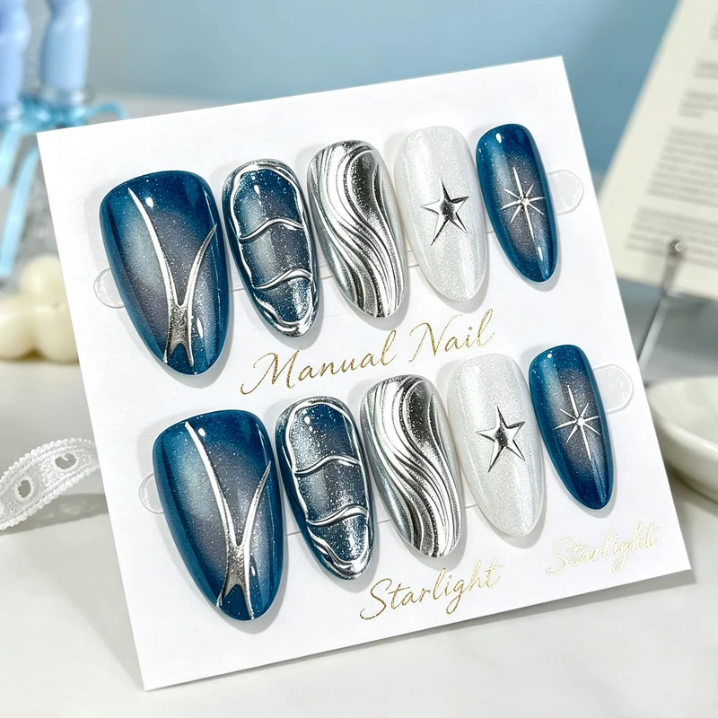 Künstlerisches Gel Press-On Nageldesign