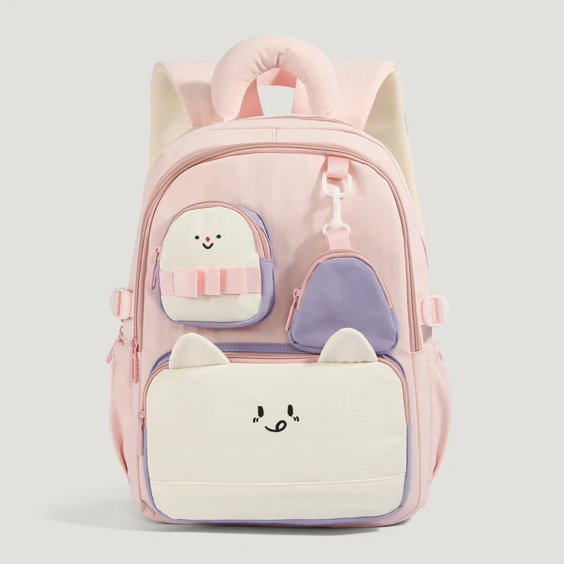 Niedlicher Schulrucksack für Kinder mit Tiermotiv und mehreren Fächern