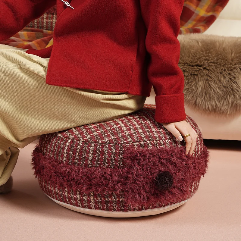 Baker-Boy-Mütze aus Tweed mit Teddybesatz und dekorativem Pompon
