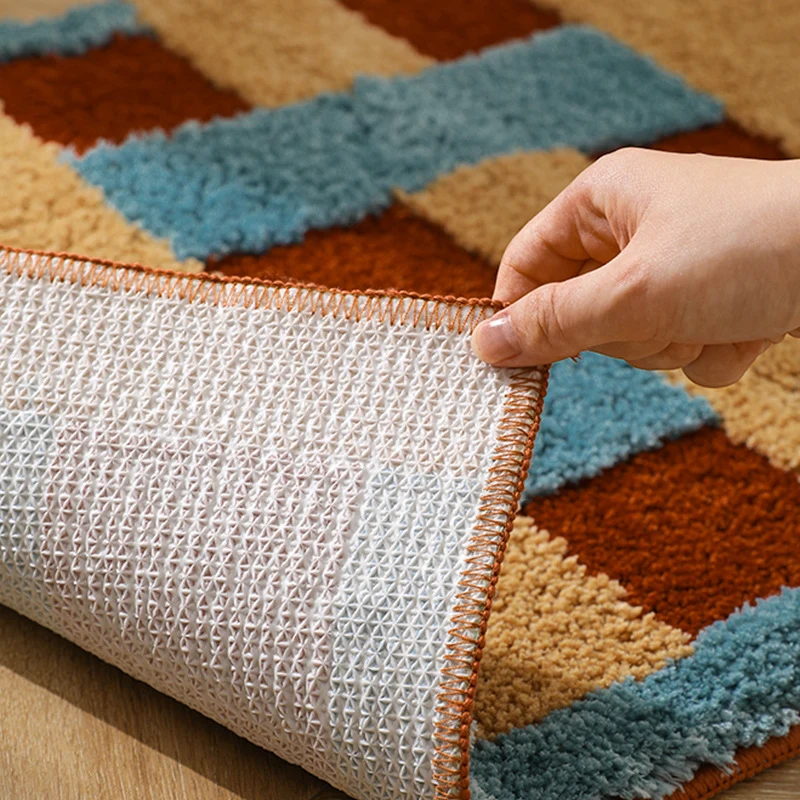 rutschfeste Mikrofaser-Eingangsmatte mit hohem Flor und geometrischem Muster