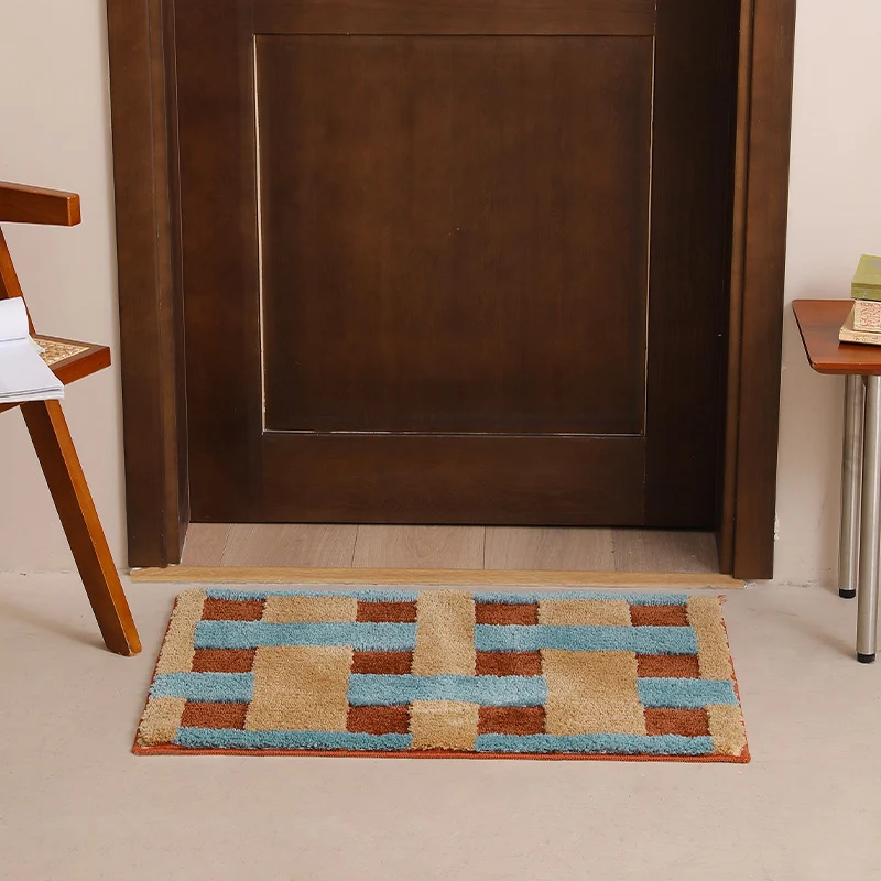 rutschfeste Mikrofaser-Eingangsmatte mit hohem Flor und geometrischem Muster