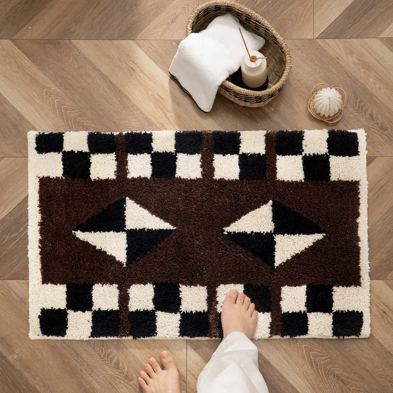 Rutschfeste Badmatte mit geometrischem Ethno-Muster