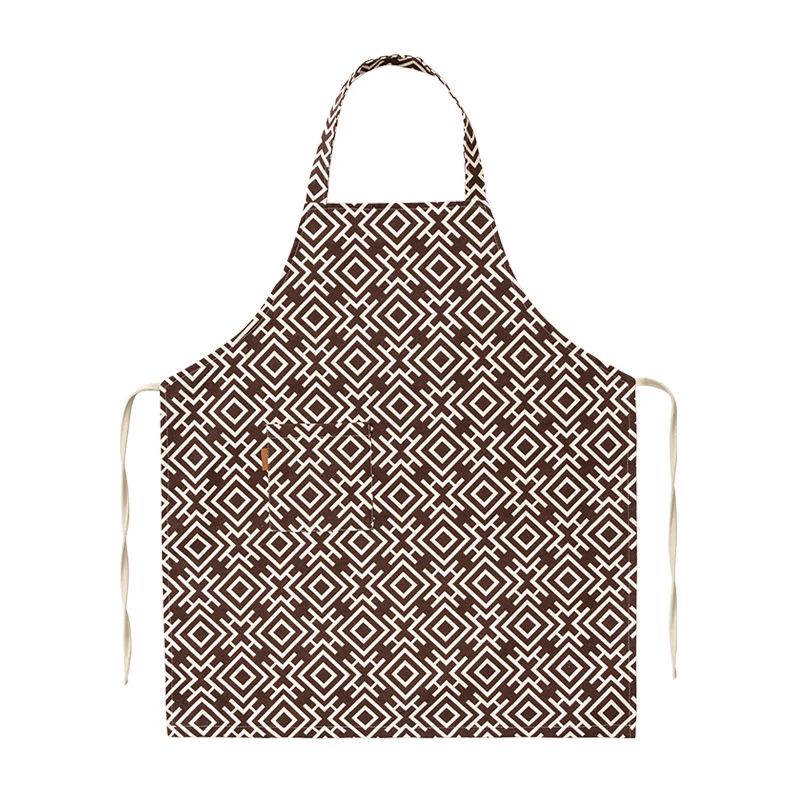 Bistro- und Kochschürze mit feiner Nadelstreifenstruktur und aufgesetzter Brusttasche