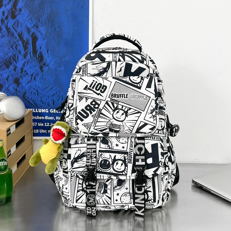 Schulrucksack mit Grafikdruck und hoher Kapazität