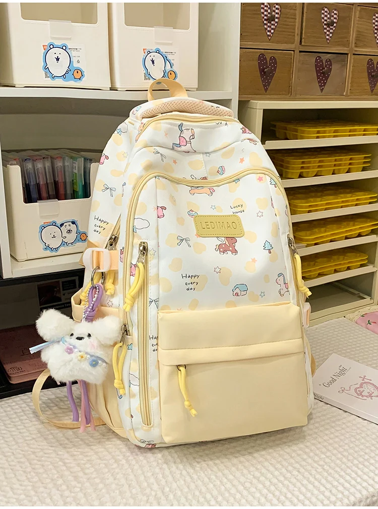 Lustiger Schulrucksack für Kinder mit Charakter-Motiv