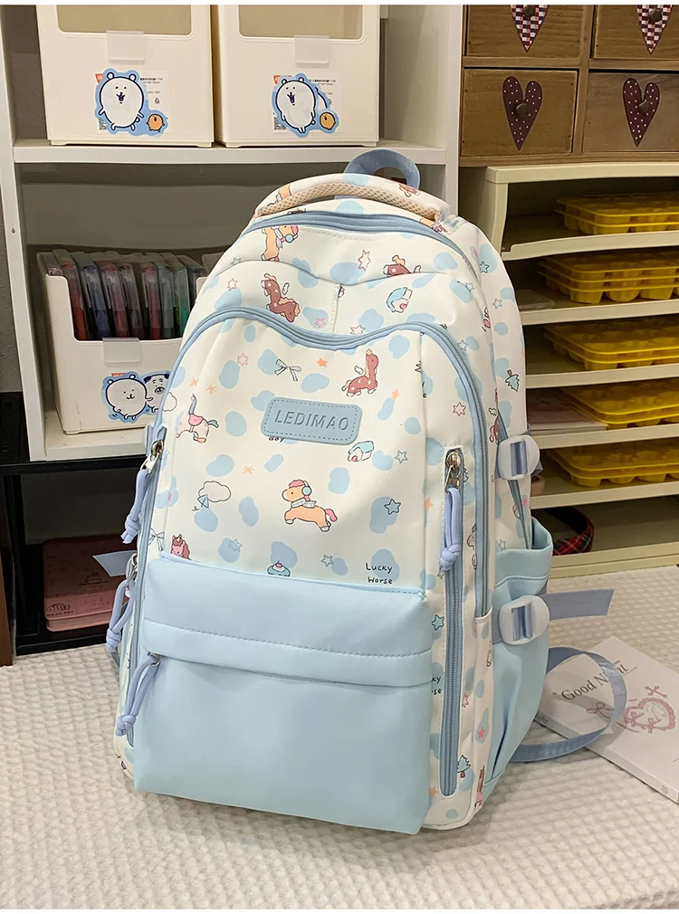 Lustiger Schulrucksack für Kinder mit Charakter-Motiv