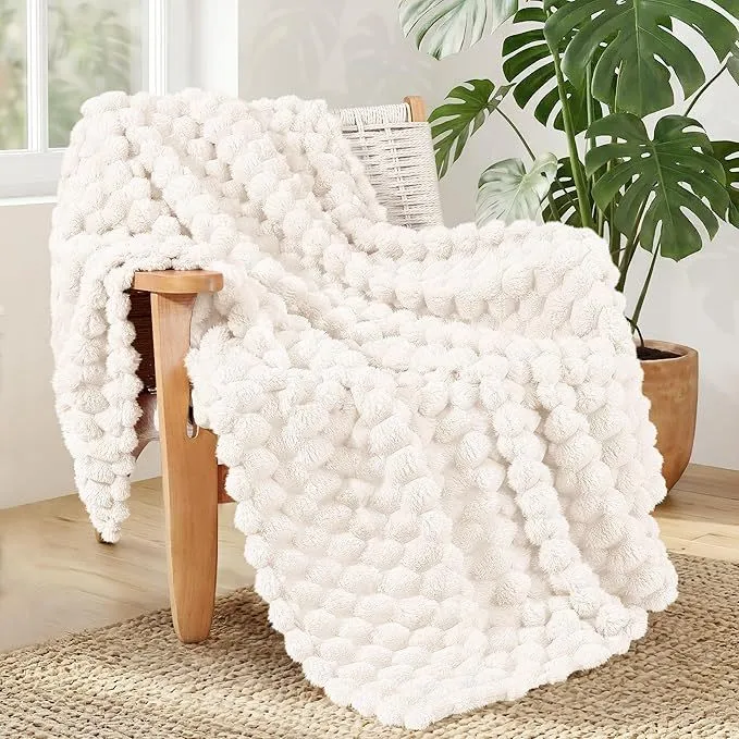 Plüschtexturiertes dekoratives Wurfdecke