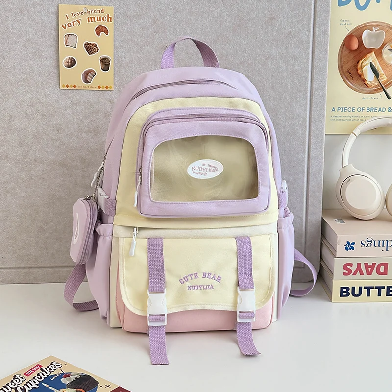 Niedlicher Schulrucksack mit Charakter und transparenter Front