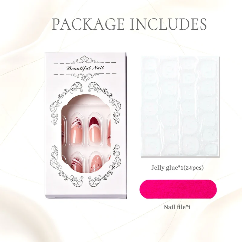 Premium dekorative Press-On Nagelset
