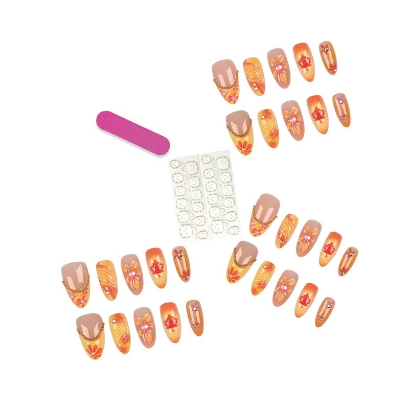 Blumeninspiriertes Press-On Nagelkunstset