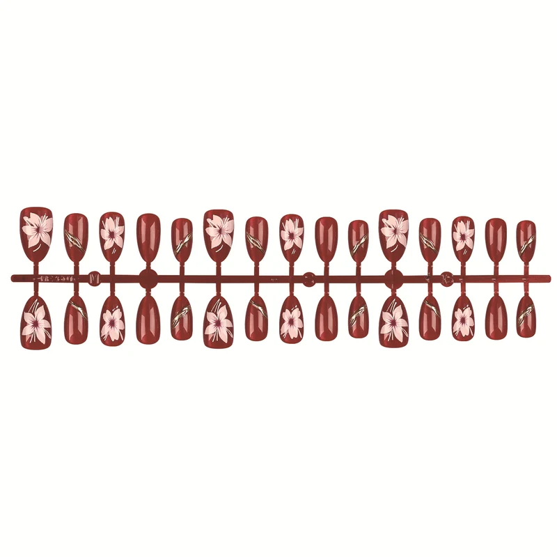 Blumenmuster Press-On Nail Art Set