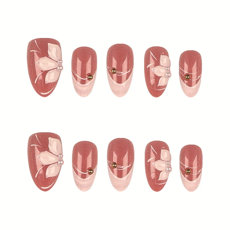 Florales dekoratives Press-On-Nagelset