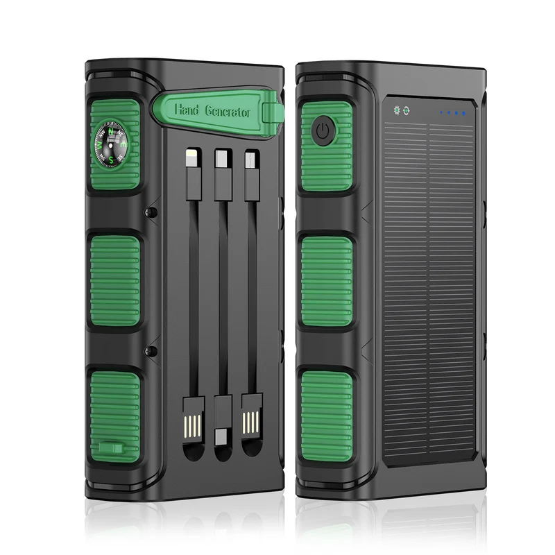 Tragbare Powerbank mit Qi-Ladefunktion und integrierter Taschenlampe Skanto