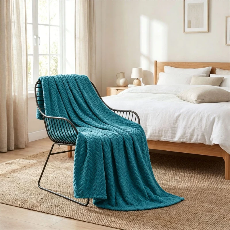 Chevron gemustertes Plüsch-Wurfdecke