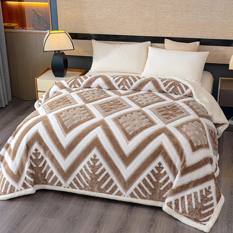 Geometrisches Muster Fleece Decke