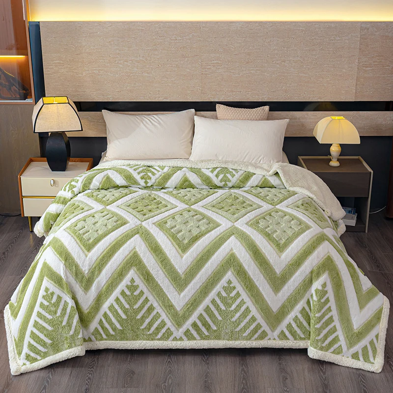 Geometrisches Muster Fleece Decke