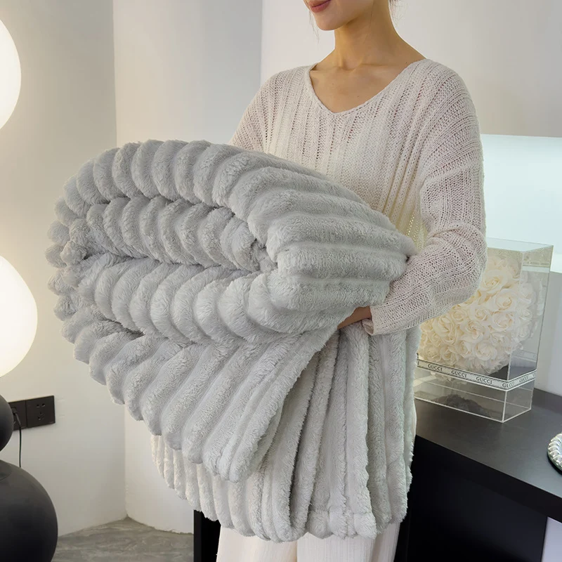 Damen Luxuriöse Weiche Kunstfell-Decke