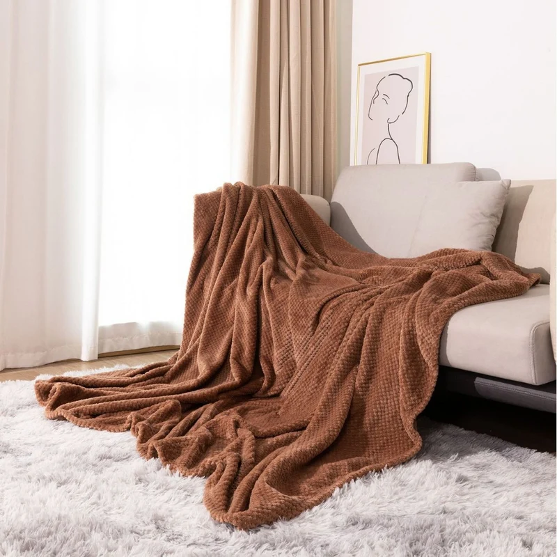 Texturiertes Strickwurfdecke